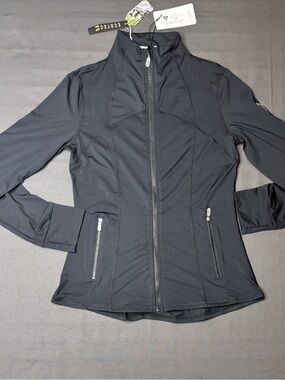 Women's Full Turn EcoTec Full Zip Jacket Black Size M Golf Tennis Activewear NWT